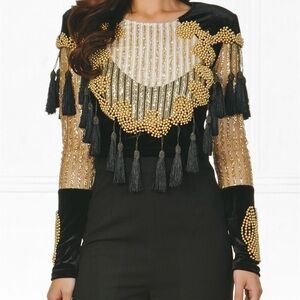 Beaded Embellished Long Sleeve Top
